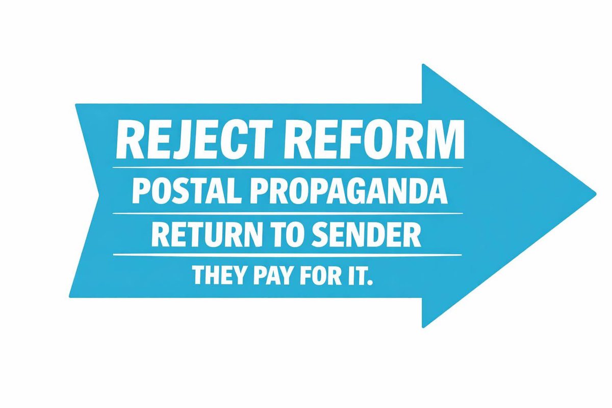 daniellismore's tweet image. If Reform are pushing propaganda through your letterbox, don’t engage with it. Don’t argue with it. Don’t platform it.

Return it to sender.
Write REFUSED on the envelope and put it straight back in the postbox. Unopened.

They pay for that. Every time.
Bulk mail returns are…