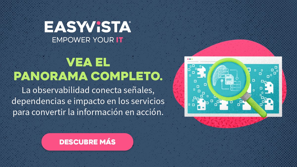 ¿Cuántas decisiones de TI se toman sin el contexto adecuado? 
La observabilidad conecta señales, dependencias e impacto en una visión operativa clara. Integrada en ITSM, permite una priorización más rápida y decisiones alineadas con los resultados.
🔗 bit.ly/3NB1AcY