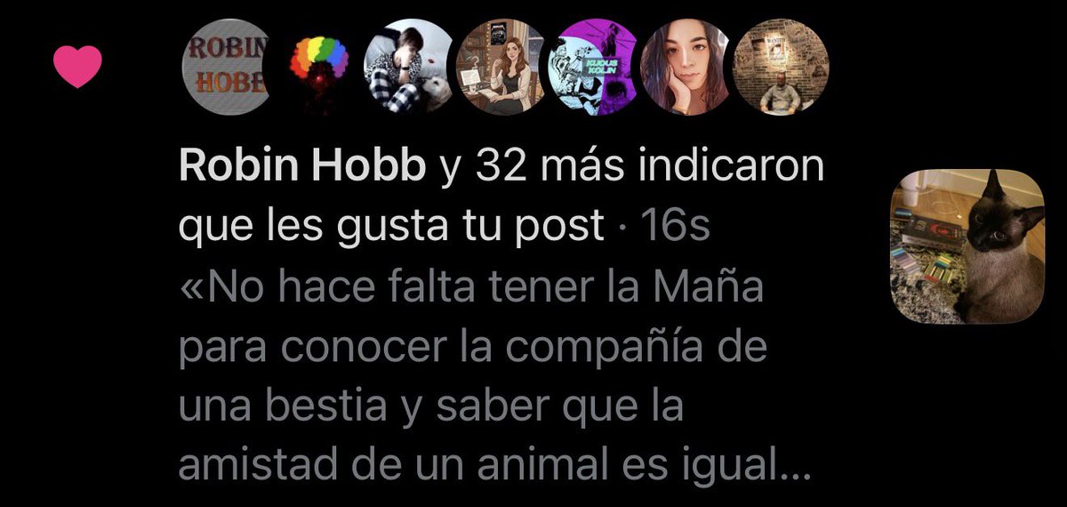 Despertar con un like de mi amiga Robin Hobb es un chute de dopamina inesperado 🫀

¡Vamos a por ese lunes! 🐺