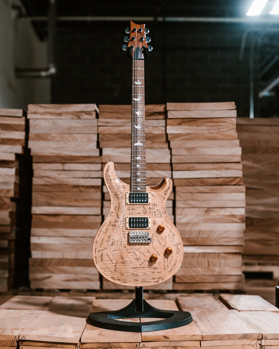 When we moved to our factory here in Stevensville, MD 30 years ago, we built a guitar to celebrate our new home, featuring the signatures of all our employees at the time! You can learn more about this guitar and our history on the PRS blog 🚀 prsguitars.com/blog/post/the_…