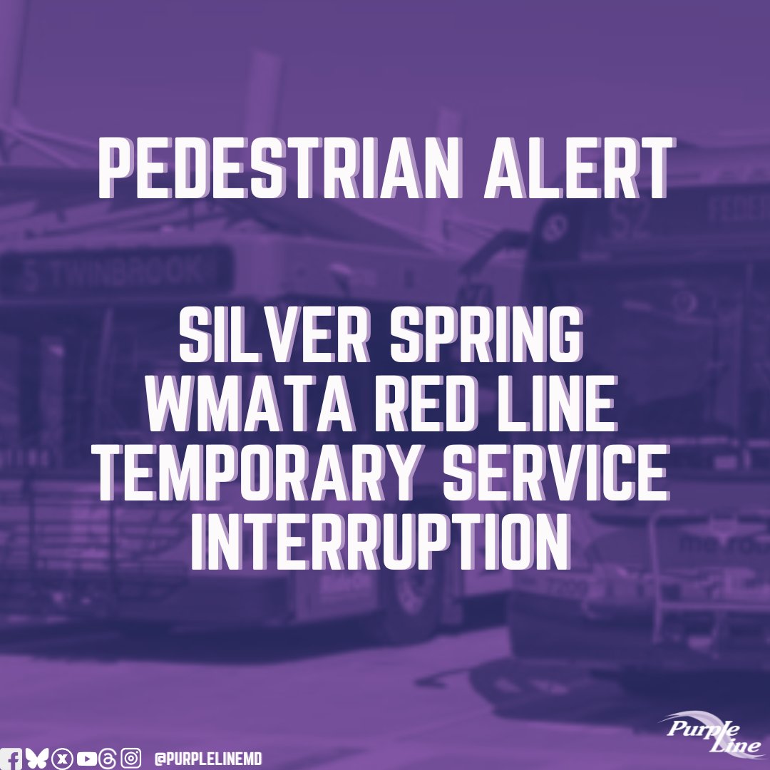 PurpleLineMD's tweet photo. On or about Jan 12–16, 2026, the north entrance at Silver Spring @wmata Red Line will be partially closed. On or about Jan 17–19, 2026, the station will be fully closed. Shuttle buses will run to Takoma &amp; Forest Glen while crews update service and continue mezzanine construction. https://t.co/zeYhWM6SsO
