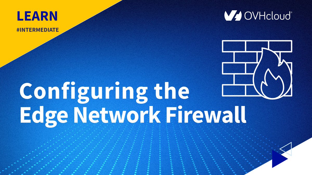 OVHcloud_US's tweet photo. 🌤️#OVHcloudLearn: Configuring the Edge Network Firewall 
#Intermediate 

Our stateless firewall, integrated with our Anti-DDoS infrastructure, effectively reduces service exposure to DDoS attacks by filtering out specific network flows from outside the OVHcloud network. 

Learn more: https://t.co/7KbJx7xnKH