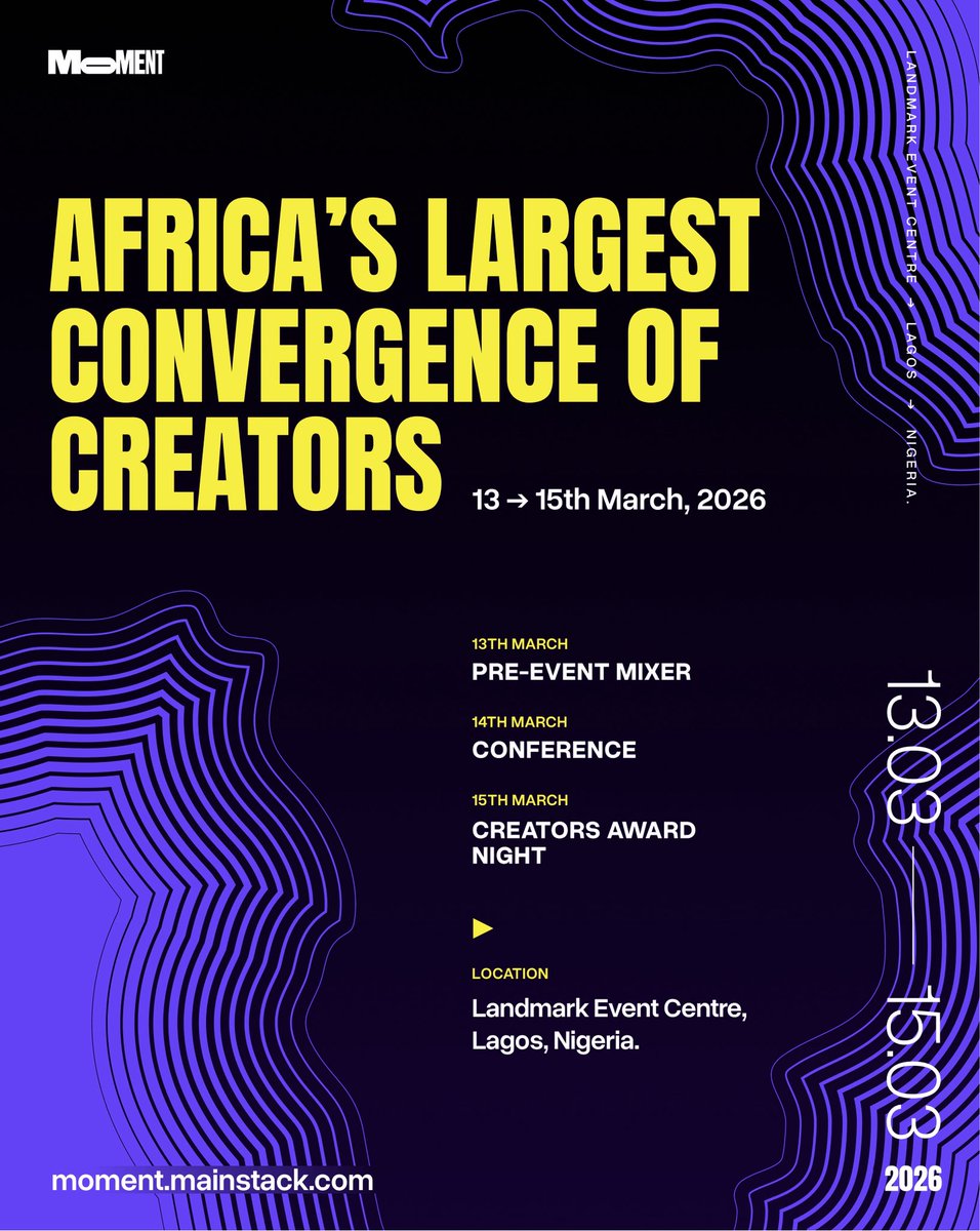 themomentconf's tweet photo. Early bird tickets launch in 24 hours.

Close deals with brands. Connect with platforms powering your growth. Meet other top creators shaping Africa’s digital economy.

Your biggest opportunities are in one room.

Be the first to know. https://t.co/EBqhJxFxbg