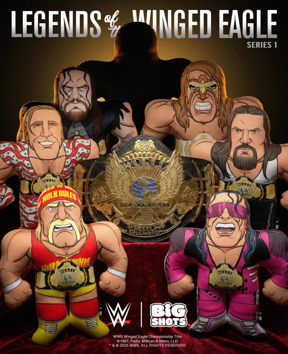 thefigheel's tweet image. Big Shots just launched a unique “blind bag” style drop called “Legends of the Winged Eagle” &amp;amp; series 1 is available now for pre-order! 

Each preorder delivers one randomly selected BIG SHOTS collectible featuring a legendary champion wearing the iconic Winged Eagle title.…