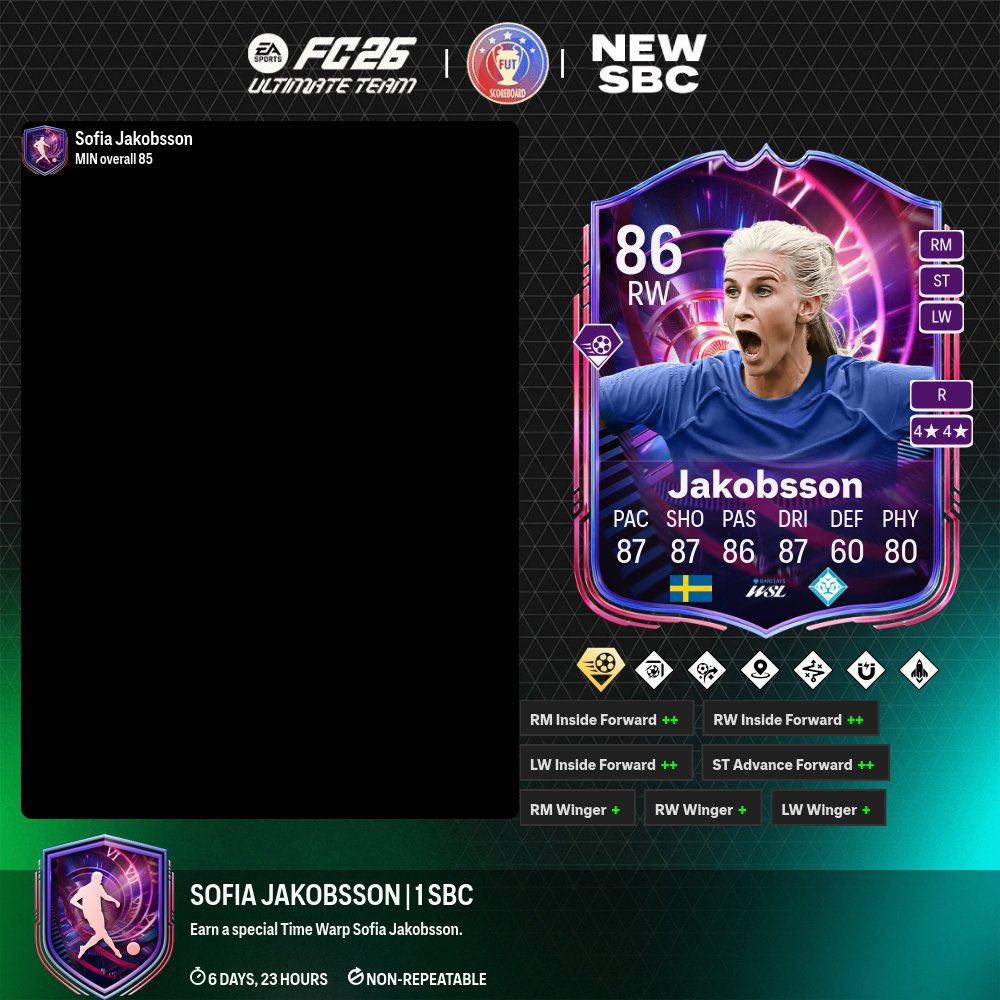 FifaUtPosting's tweet image. Lo nuevo de hoy!
- Pajor sbc
- Jakobson sbc
- pp 79+ 
- nueva evo

#FC26 #EAFC26