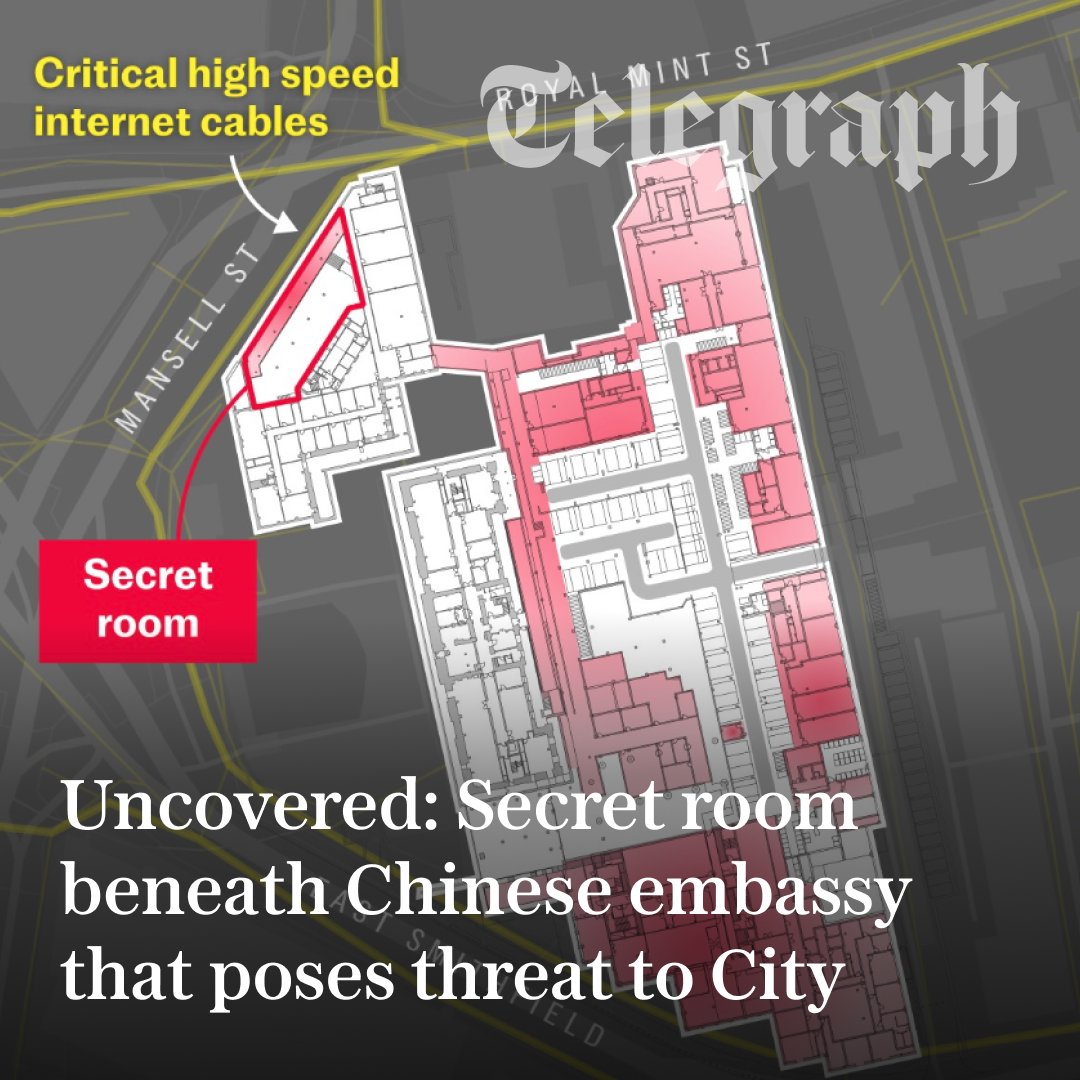 Telegraph's tweet photo. 🚨 The Telegraph obtains unredacted plans showing how close the underground complex will come to cables carrying sensitive British financial data

Look at the uncovered plans below ⬇️
https://t.co/DO35bujFP2 https://t.co/CPxYvnPuWU