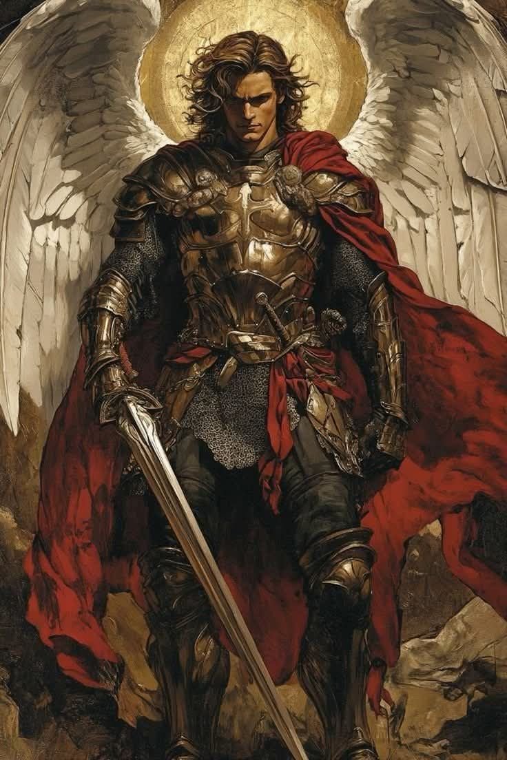 Św. Michale Archaniele wspomagaj nas w walce a przeciw niegodziw. i zas. złego ducha bądź naszą obroną. Oby go Bóg pogromić raczył, pokornie o to prosimy a Ty Wodzu nieb. zastępów, szatana i inne duchy złe, które na zgubę dusz ludz. po tym świecie krążą mocą Bożą strąć do piekła.