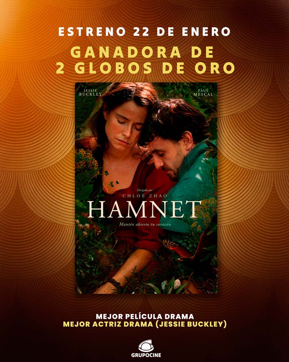 🏆 Las ganadoras de los Golden Globes llegan a Grupocine 🎬

🎞️ Marty Supremo
🏅 1 Globo de Oro – Mejor Actor
📅 Estreno: 15 de enero

🎞️ Hamnet
🏅 2 Globos de Oro – Mejor Película Drama y Mejor Actriz
📅 Estreno: 22 de enero

Grupocine.com.uy 🎟️