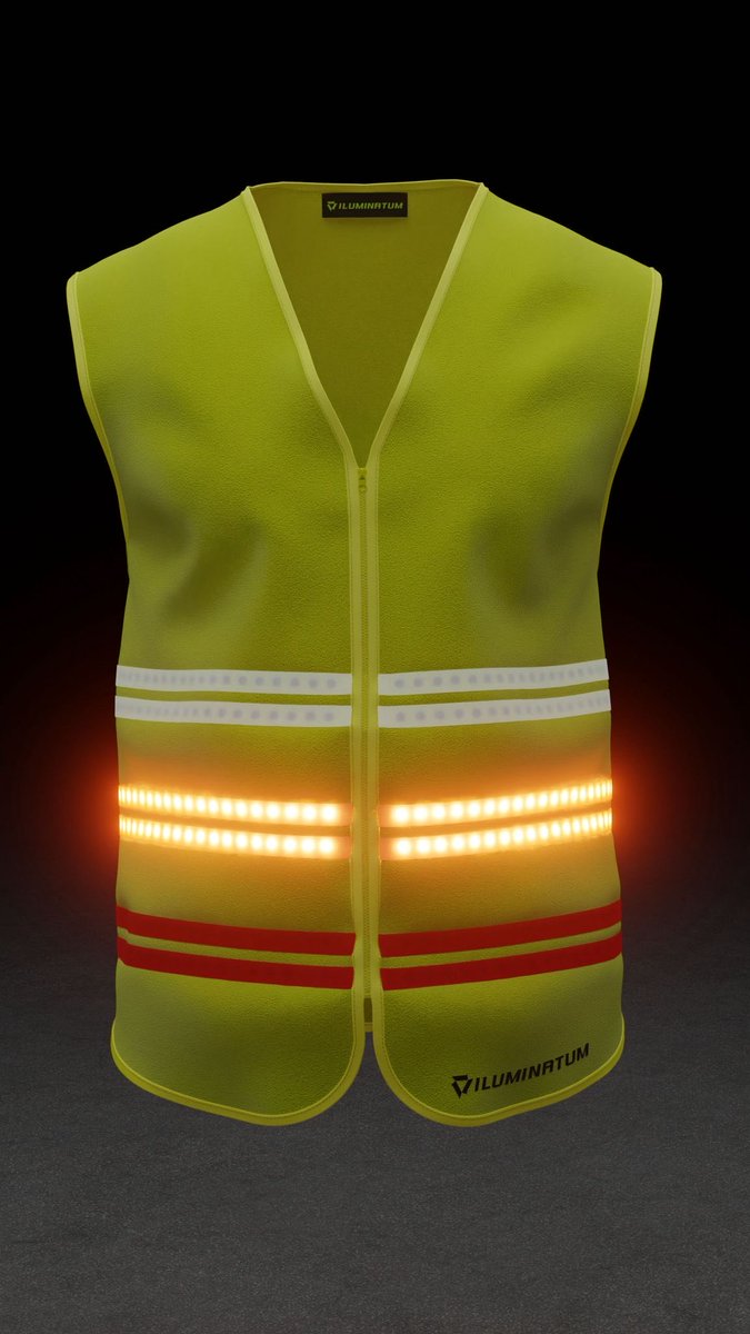 InfoIluminatum's tweet photo. Have you seen our Smartvision S1 vest? Unique in its category. Unique in the world. Three lights for every situation. With our Smartvision S1, pedestrian accidents are a thing of the past. 

#driving #stopaccidents #pedestriams #riders #cicling #construction https://t.co/bcibnpLKjE