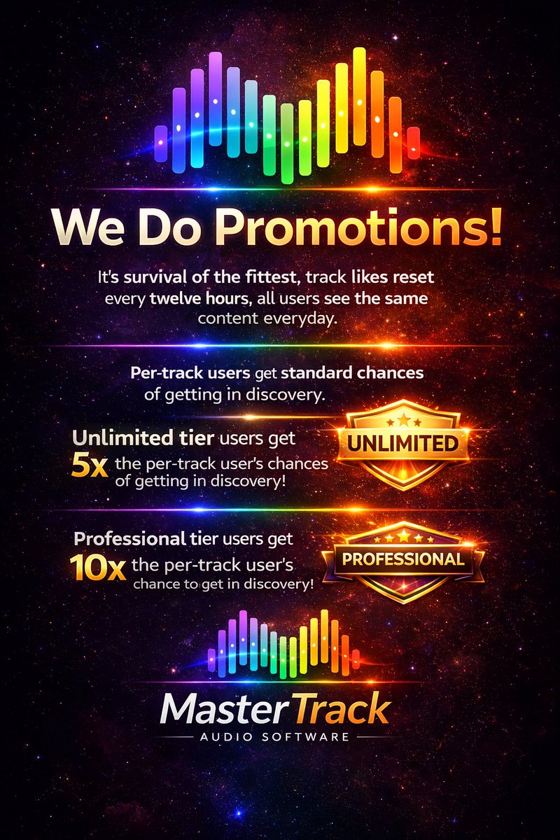 master_tra23334's tweet photo. We Do Free Promotions! It’s for our mastering service subscribers! We want you to get the most out of our service! #MasterTrack #MasterTrackMusic https://t.co/X5wxRyvNYc