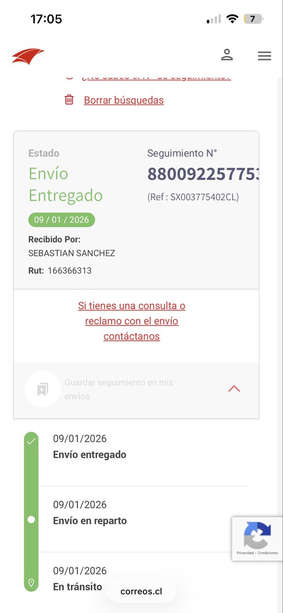 sebasague's tweet photo. @correoschile hola necesito información de mi pedido. Aparece entregado el viernes. Pero no hubo nadie en casa el día viernes. https://t.co/j4Cx6XwLqO