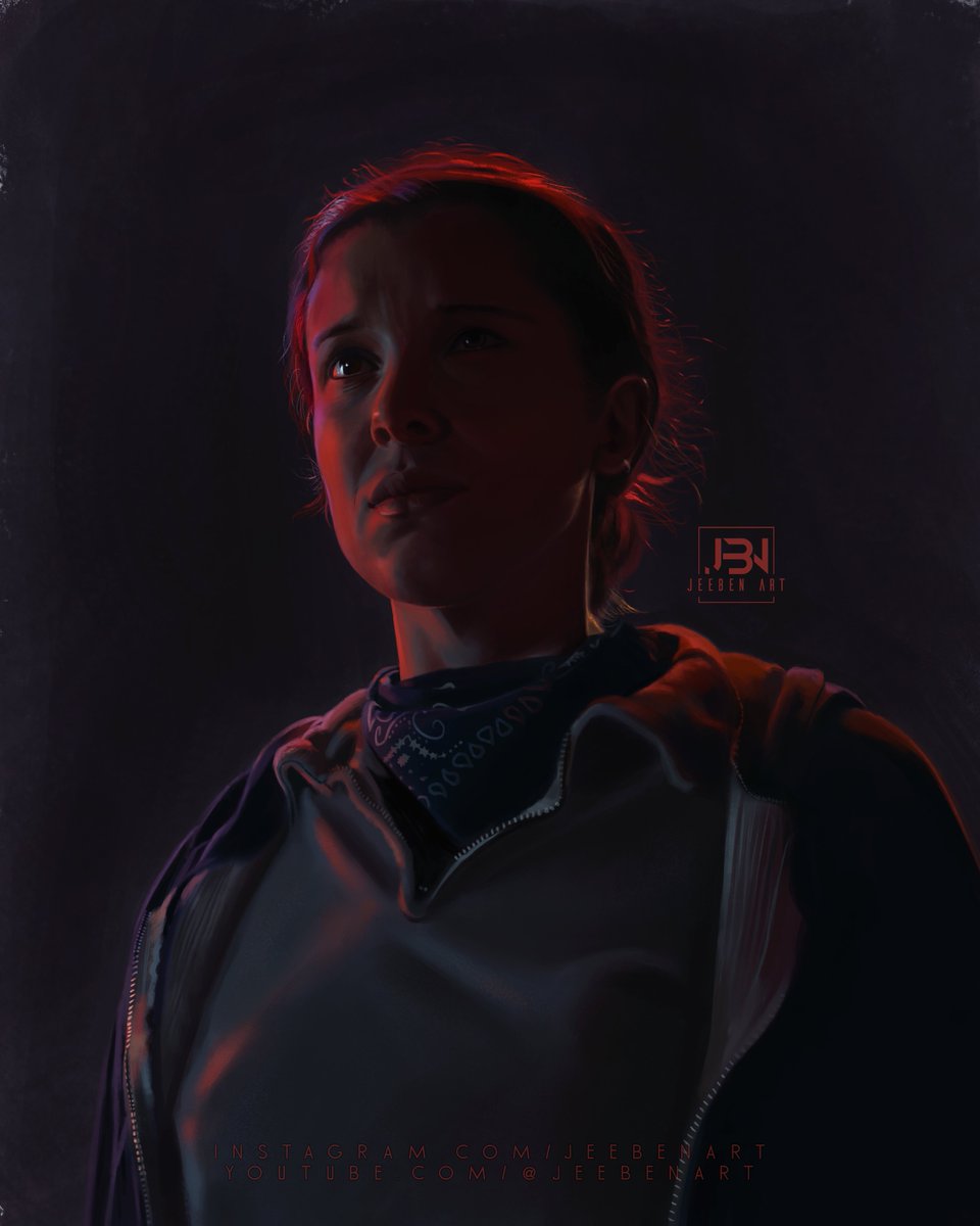 jeebenart's tweet photo. Digital Painting of Millie Bobby Brown as Eleven in @Stranger_Things Season 5 on @netflix

#milliebobbybrown #eleven #strangerthings #netflix #fanart #digitalpainting #drawing #procreate #art #artistsontwitter @milliefeeds @milliebbrownbrs https://t.co/boVCzfRVzA