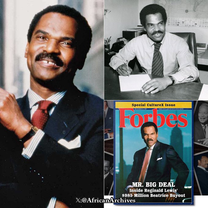 AfricanArchives's tweet photo. Reginald Francis Lewis was the first black American to build a billion-dollar company. He was born on December 7, 1942 in Baltimore, Maryland. The creation of TLC Beatrice International Holdings, Inc by Lewis was an amazing feat of hard work, remarkable ingenuity and true genius from a man who grew up in a middle class Baltimore neighborhood. Lewis died on January 19, 1993 in New York City at age 50 due to brain cancer.

Reginald would have become the first black billionaire if he would not have succumbed to brain cancer at the age of 50 in 1993. At the time of his death, he was the richest African-American in U.S. history. Lewis started out as a attorney and became the first black man to head his own law firm on Wall Street. In 1987, he mastered a $1 billion dollar purchase of TLC Beatrice, a giant food distributor with 64 companies in 34 countries. Lewis would go on to run a business empire spanning four continents.
In his spare time, he mentored African-American students and entrepreneurs. Lewis donated $1 million dollars to Howard University and $3 million to Harvard Law School where a building is named in his honor. He holds the distinction of the being the only African-American with a building named in his honor on a Ivy League campus.
In the early 90's, Lewis tried unsuccessfully to buy the Baltimore Orioles. After his death, his brother and his widow Loida ran TLC Beatrice, they would eventually sale the company for billions. At the time of his death, Reginald Lewis was worth $500 million dollars.
