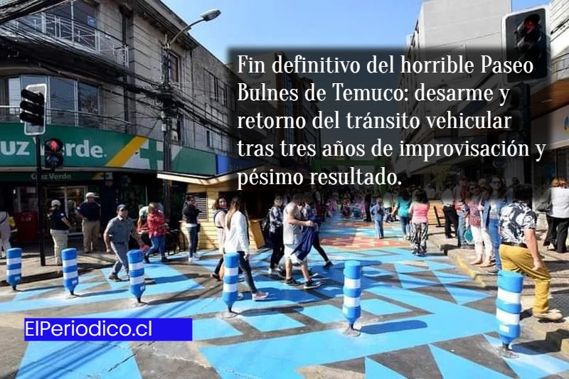Fin definitivo del horrible Paseo Bulnes de #Temuco: desarme y retorno del tránsito vehicular tras tres años de improvisación y pésimo resultado.
Más detalles acá👇
🔗elperiodico.cl/iopl