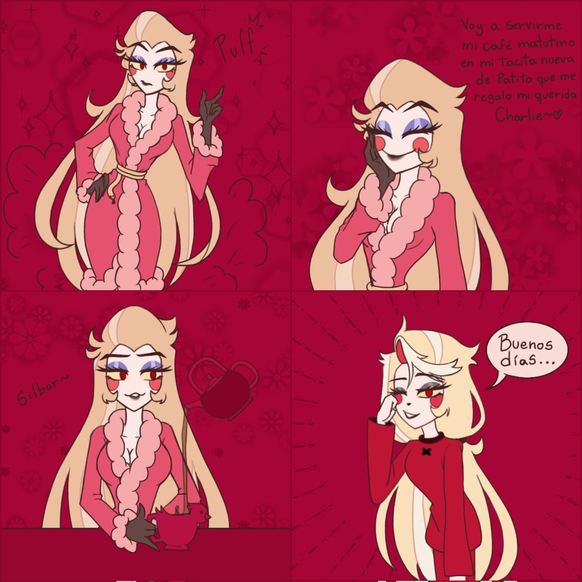 con_hmm's tweet photo. Mini comic Radioapple✨️🫡
(Estoy haciendo la parte 3 de "El nuevo plan de Alastor📻🍎" pero mientras les dejo este cortito que hice para la espera🫶🏻)

#Alastor #HazbinHotel #Radioapple #radioapplefanart #fanart #HazbinHotelFanart #LuciferMorningstar #Alastorxlucifer https://t.co/Nk7W8eK1LR