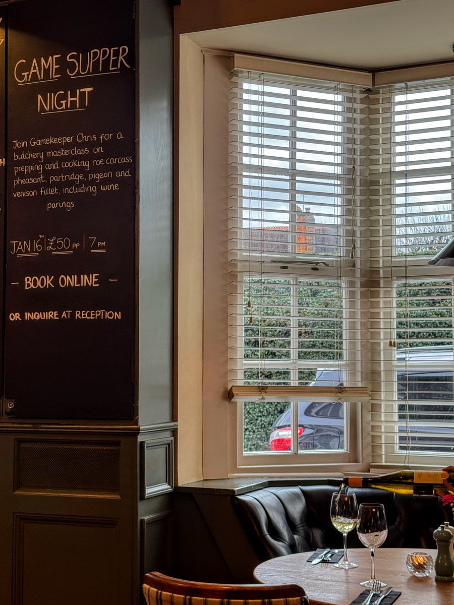 BullChislehurst's tweet photo. Got no plans this Friday? Well now you do!

We're bringing you our one-of-a-kind Game Supper Night, hosted by Gamekeeper Chris in our restaurant.

Learn, eat and drink with us for just £50 per person. Grab your last-minute tickets online or give us a call or email 😉

@YoungsPubs https://t.co/Djj9F1sI5P