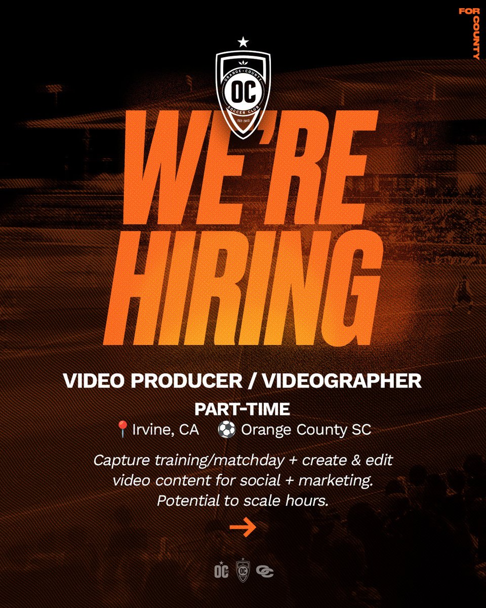 orangecountysc's tweet photo. 𝙄𝙛 𝙮𝙤𝙪 𝙡𝙤𝙫𝙚 𝙨𝙤𝙘𝙘𝙚𝙧 𝙖𝙣𝙙 𝙘𝙧𝙚𝙖𝙩𝙞𝙣𝙜 𝙘𝙤𝙣𝙩𝙚𝙣𝙩 𝙩𝙝𝙞𝙨 𝙞𝙨 𝙛𝙤𝙧 𝙮𝙤𝙪 🎥

From training to matchday, you’ll be on the ground creating content for the club across all platforms.

Apply Here 🔗 https://t.co/7BhWxfGaNH https://t.co/BHfVgZ1f67