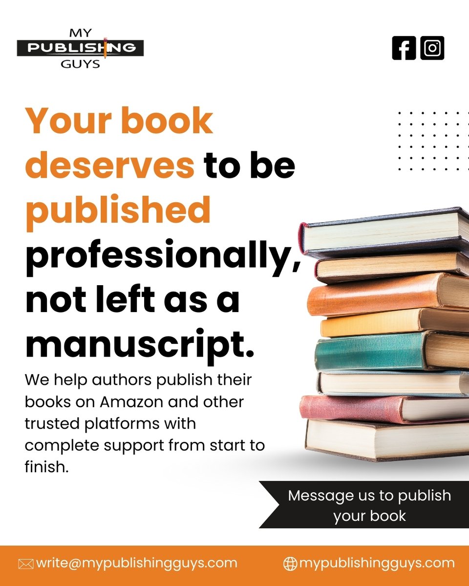 GuysMy77764's tweet photo. Your book deserves more than a manuscript. We help authors publish professionally on Amazon and other trusted platforms with full support from start to finish.

#BookPublishing #SelfPublishing #AmazonKDP #AuthorSupport
#PublishYourBook #WritingCommunity #EbookPublishing https://t.co/XtaDOR8Gts