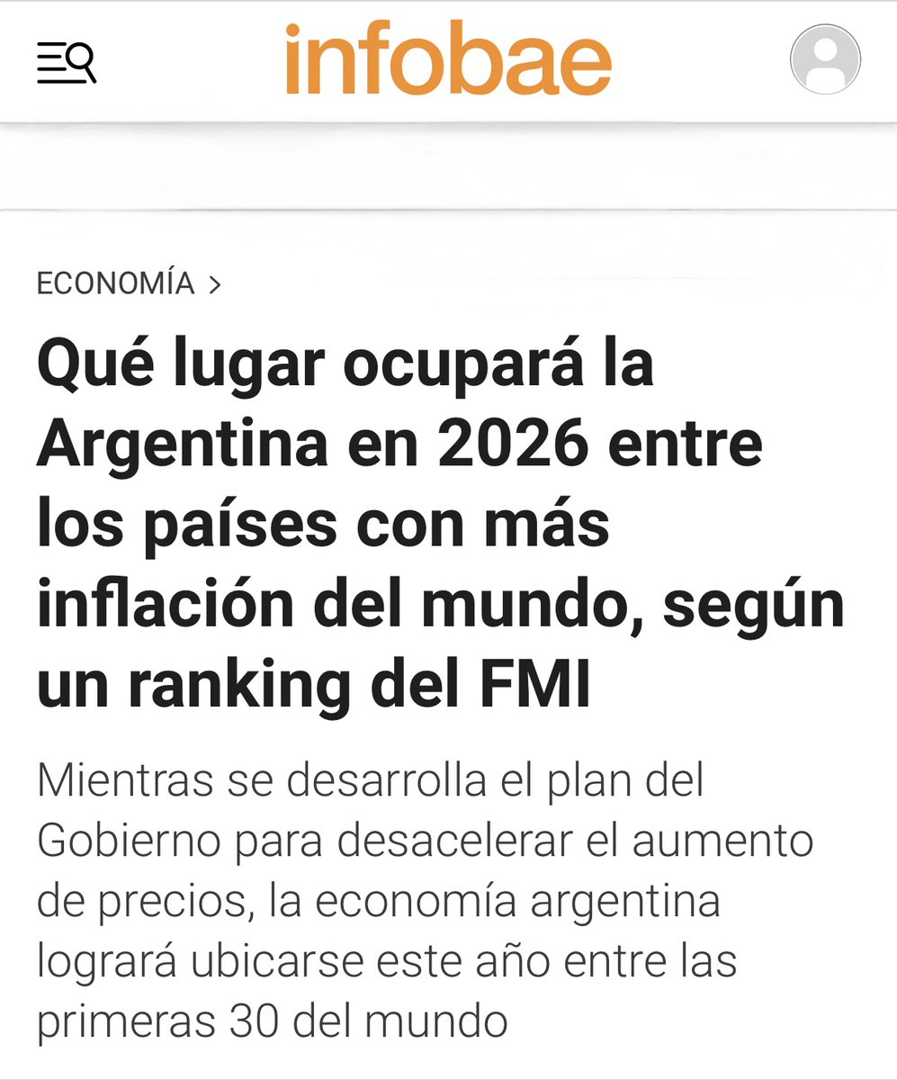 alecarrancio's tweet image. De ser un caso perdido.....a empezar a ubicarse entre los primeros 30 países del mundo en inflación.

Esto no es casualidad: es el resultado de tener un presidente como @JMilei, que no negocia el rumbo y trabaja por el bien de los argentinos. VLLC!!