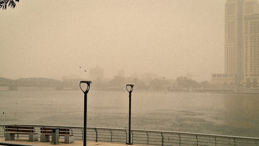 PaulHumee's tweet photo. Zamalek in a sandstorm. https://t.co/m8haJ2EJWN