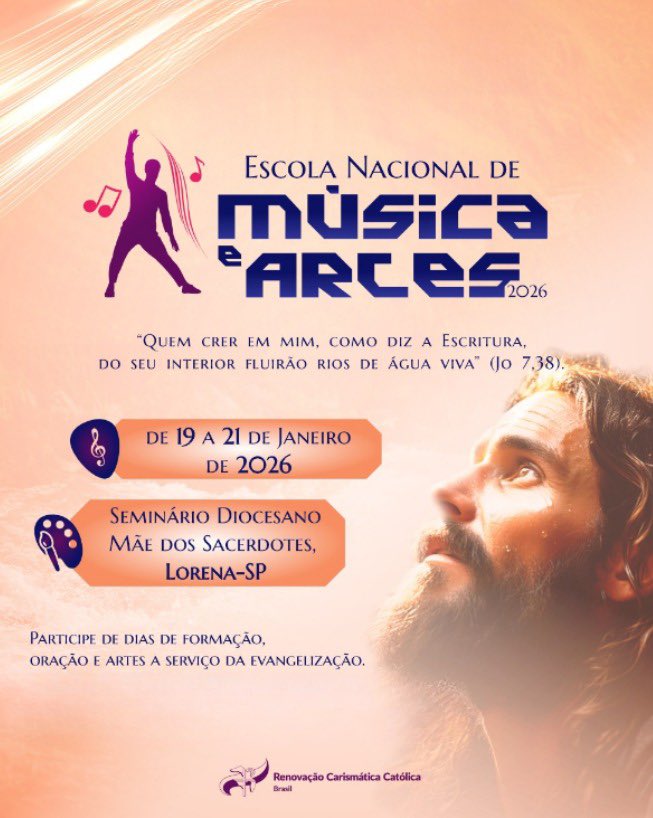 rccsc's tweet photo. De 19 a 21 de janeiro, a RCC Brasil realiza a Escola Nacional de Música e Artes 2026. 

Santa Catarina estará representada por quatro músicos e artistas, que levam consigo o ardor missionário vivido nos Grupos de Oração,

Saiba mais: https://t.co/soyHJdqWLI

#RCCSantaCatarina https://t.co/5MMFUzf7zL