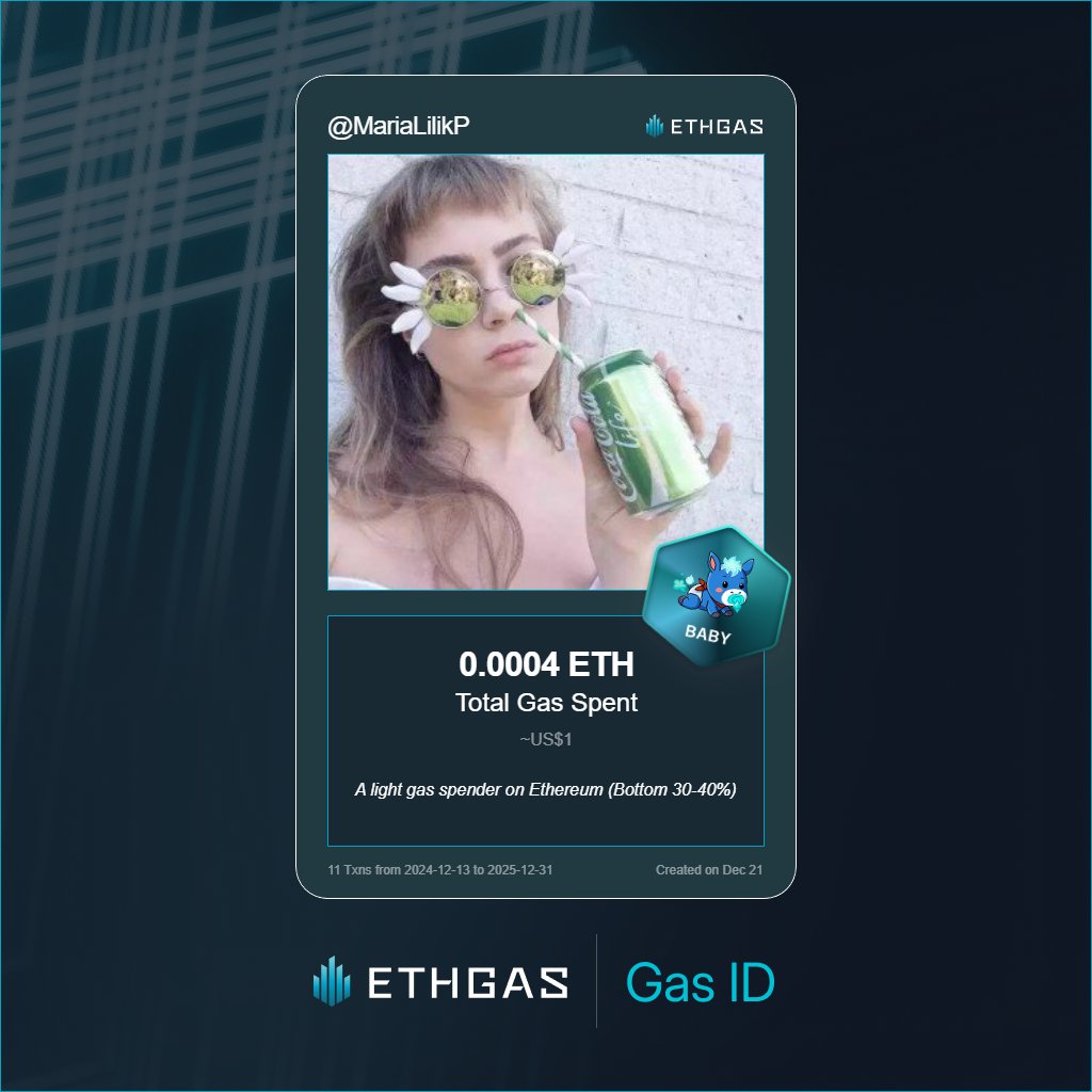 MariaLilikP's tweet photo. Discovered my Gas ID via ETHGas - turning my gas spend into rewards 🫘

As a Baby Jack, I've spent 0.0004 ETH on gas but earned 1 Beans back.

Get your Gas ID and Beans here: https://t.co/Fy0jSHYSl0 https://t.co/Obs1igbPPU