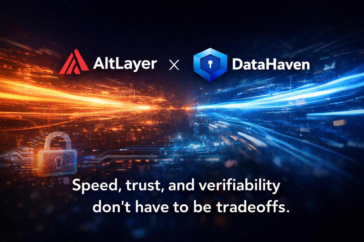 nevercryL's tweet photo. Speed, trust, and verifiability don’t have to be tradeoffs. 🚀
The AltLayer x DataHaven partnership proves developers can have fast finality and verifiable storage in one unified stack. This is end-to-end infrastructure done right.
@DataHaven_xyz @alt_layer https://t.co/wPfRIlt4Gi