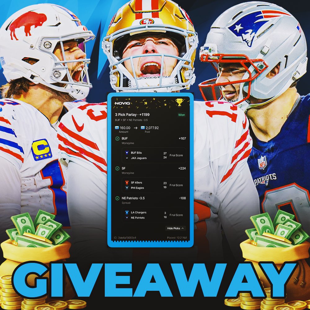 Oraclepick's tweet image. We HIT the bet it now it’s time for the GIVEAWAY ✅ FOLLOW @Oraclepick and comment your cashapp for a chance at $77 dollars !

WINNER WILL BE SELECTED 100 Likes (24 HRS AFTER)  📈

#nfl #nflplayoffs  #freepicks #SportsBettingX #GamblingX #Giveaways #SportsBets #freebets…