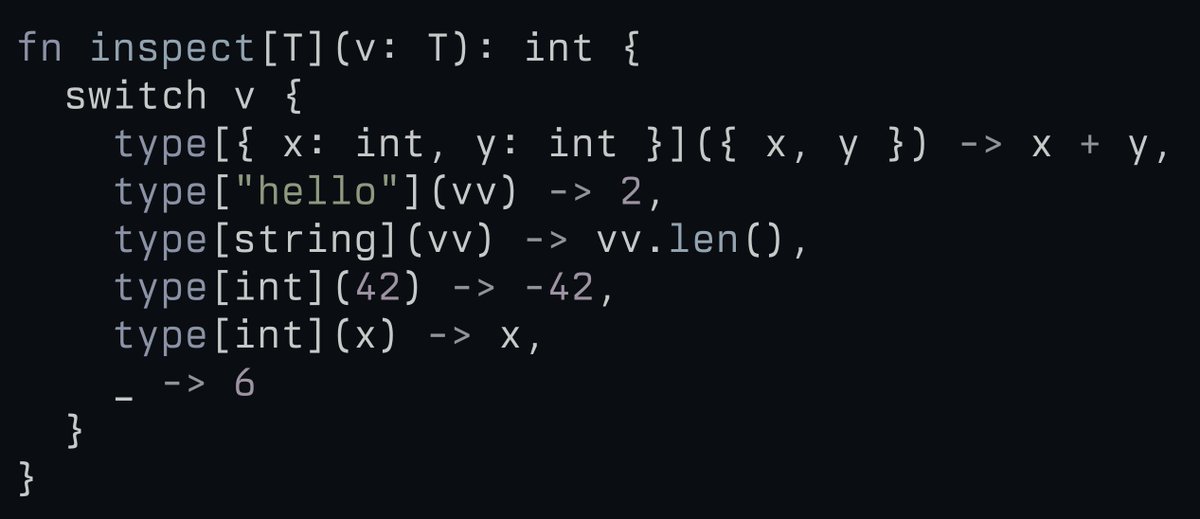I had some opinion tweets get some attention last week, which was fun, but opinions are cheap (though good ones are hard-earned!), and I prefer to share work!

Here's a work log of adding a new kind of pattern matching to my experimental language and compiler
