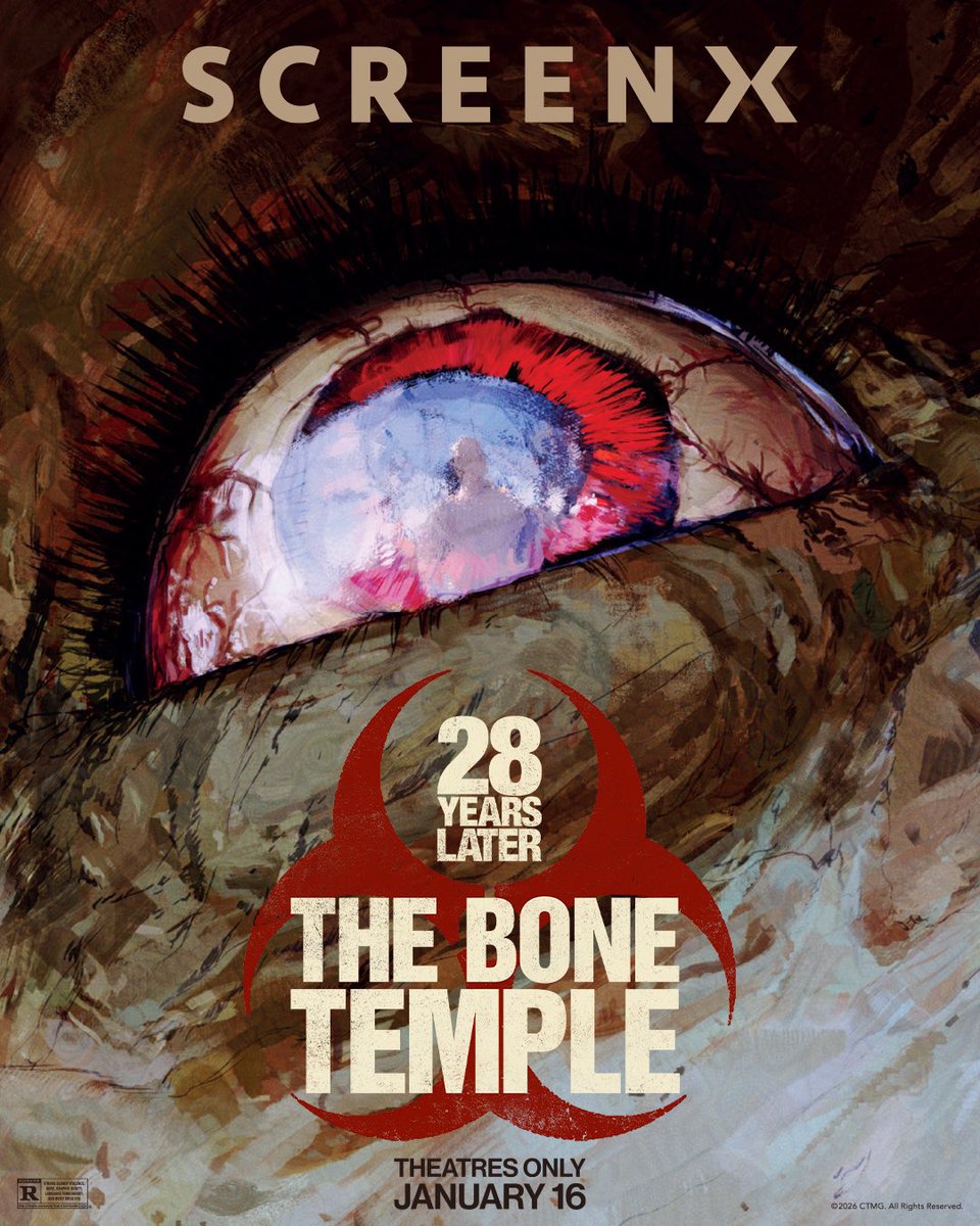 DiscussingFilm's tweet photo. New poster for ‘28 YEARS LATER: THE BONE TEMPLE’

In theaters this Friday https://t.co/or8qFy8wfT