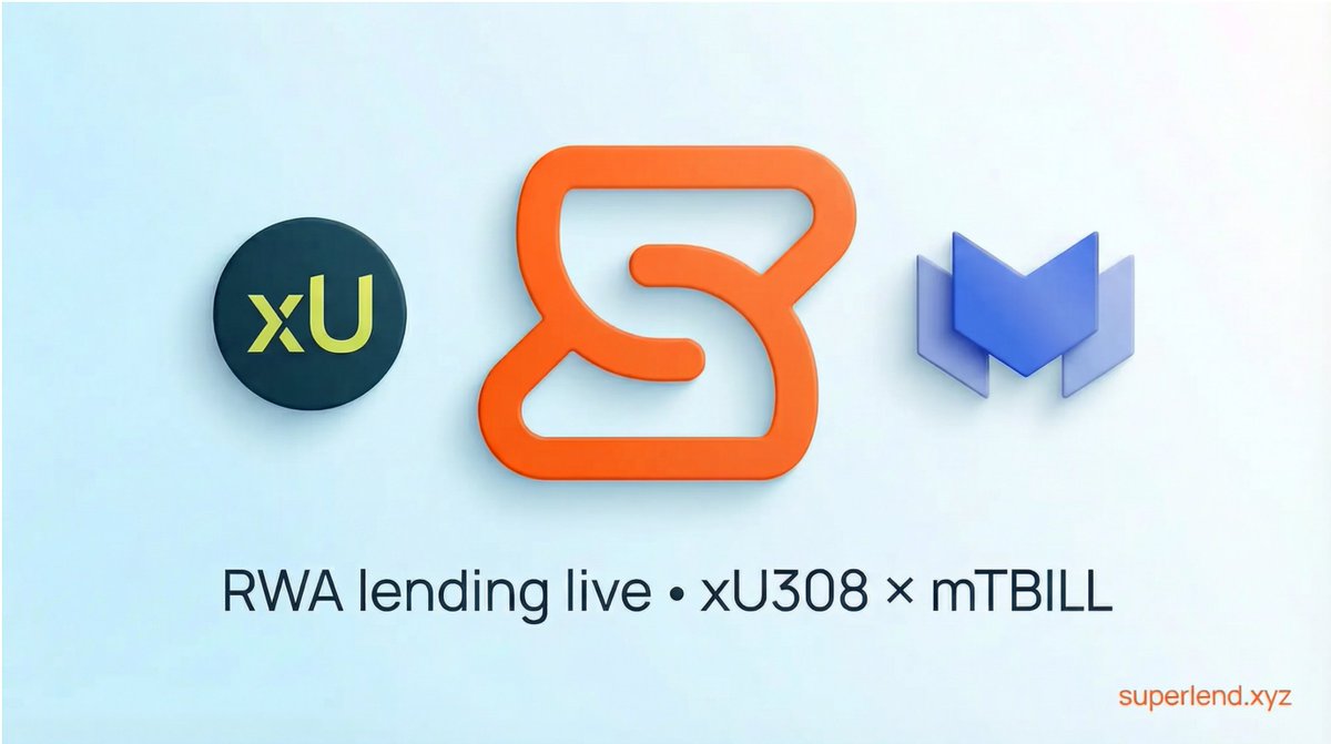 RWA Markets are live on Superlend.

✓ Collateralize <a href="/uranium_io/">XU3O8</a> (xU308) and mTBILL
✓ Borrow USDC / USDT
✓ Unlock onchain liquidity with real-world assets

→ app.superlend.xyz/markets?market…