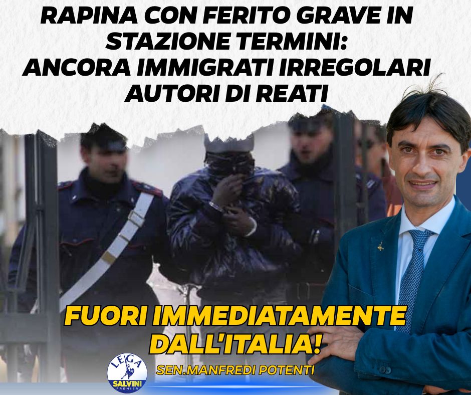ManfrediPotenti's tweet image. 🔴 #AGGREDITO E #FERITO GRAVEMENTE A #ROMATERMINI DA 4 #EXTRACOMUNITARI DI CUI UNO #CLANDESTINO !!

Ancora una volta sempre loro, le amate risorse, di cui la Sinistra e le associazioni umanitarie vorrebbero riempire tutto il nostro territorio!!

facebook.com/share/p/1FNfcB…