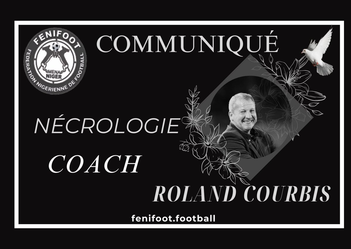aboubacarybarma's tweet photo. #Niger #Fenifoot 
#Nécrologie : le Coach #Roland_Courbis est décédé ce lundi 12 janvier, à l'âge de 72 ans.

Le technicien français a été #sélectionneur du #Mena_national du Niger, lors de la Coupe d'Afrique des Nations (#CAN2012) au Gabon et les éliminatoires Coupe du Monde 2014 https://t.co/Hk8672C9m3