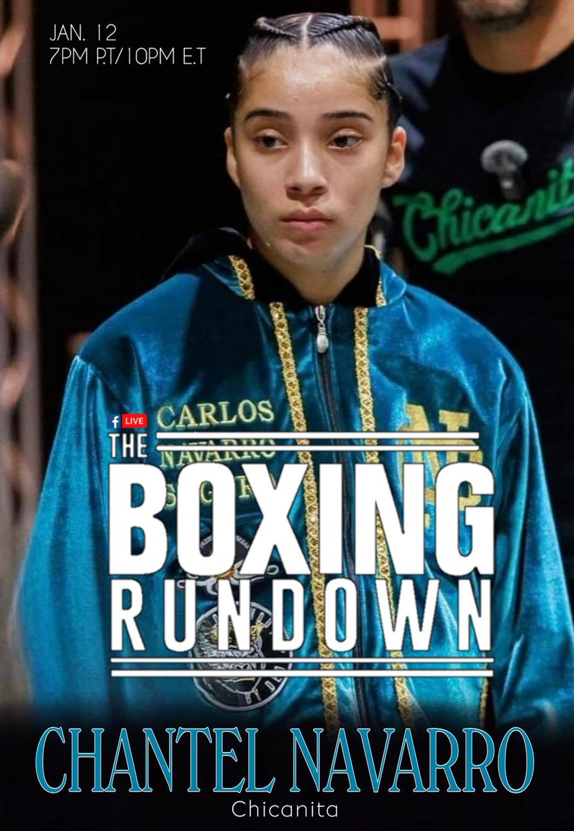 BoxingROKus's tweet image. Tonight on #TheBoxingRundownShow 1st  Episode of 2026. We have an undefeated fighter #ChantelNavarro we will be talking about her last fight plus more. Tune in at 7pm PST or 10pm EST on #TheBoxingRundown Facebook page.
@laizar27 @SulemUrbina @YDKSAB2025 @Xaviorozco74