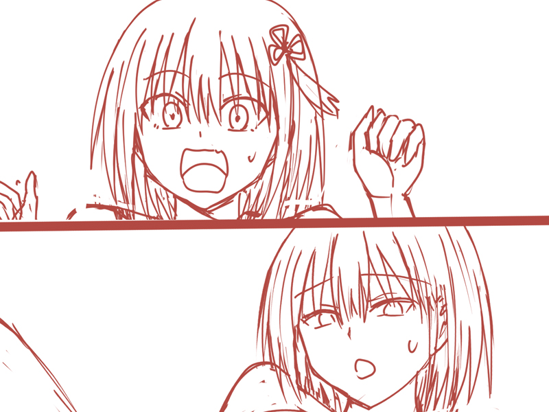 今日の作業これまで。追加分のイベント絵のラフを描きました。 
