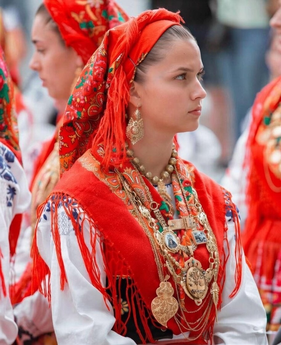 Portuguese woman in folk clothing from Minho.