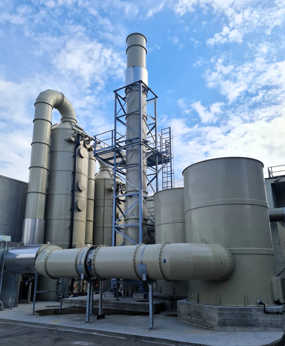 Progettazione, realizzazione, installazione di sistemi #trattamentoaria esausta in nuovo impianto di depurazione acque reflue per #abbattimentoodori di processo.
#Scrubber #ActivatedCarbon #NH3 #H2S #mercaptain #VOC #WWTP #OdourControl #AirTreatment  #EnvironmentalEngineering