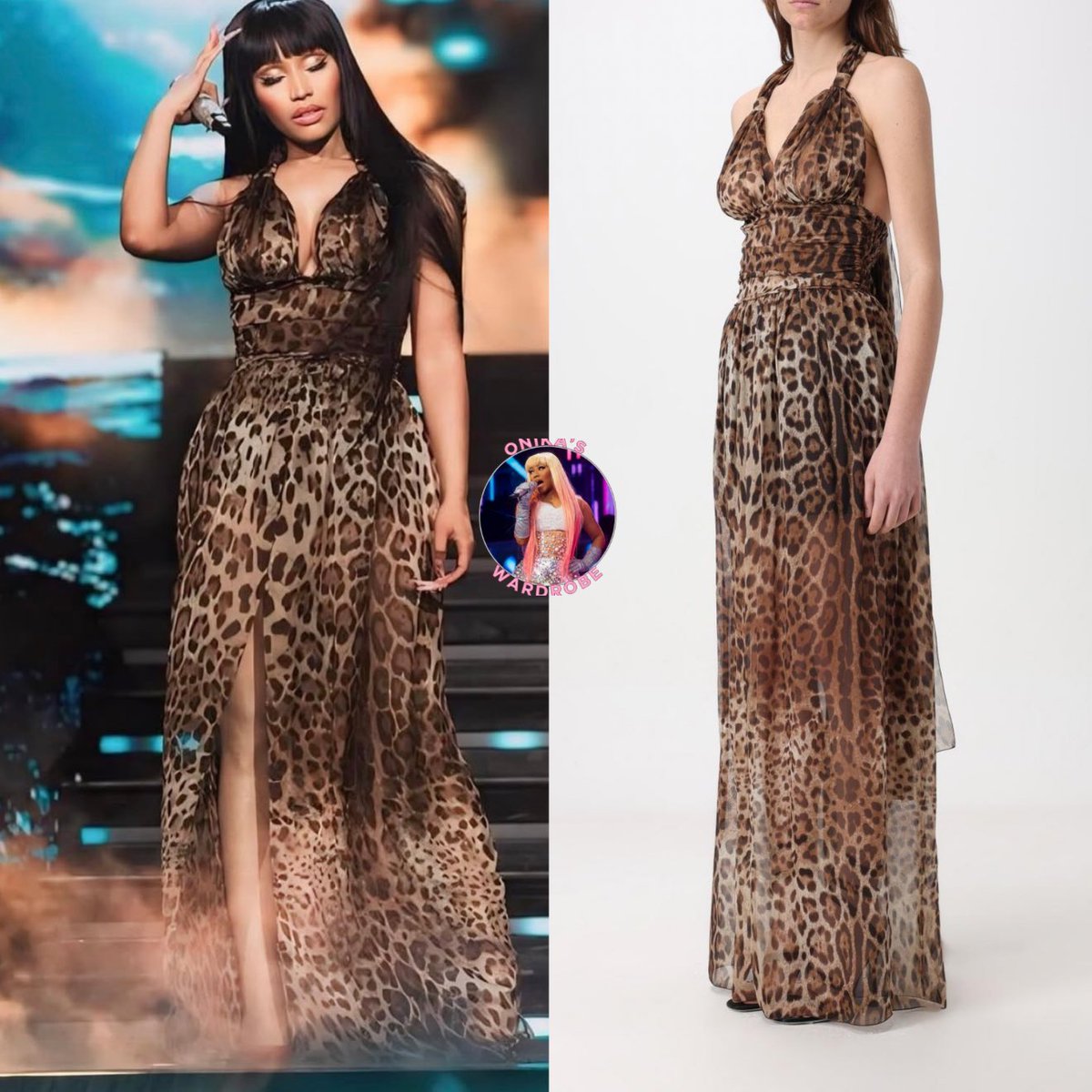 onikaswardrobe's tweet photo. Pink Friday 2 World Tour: Atlanta

@NICKIMINAJ wears a Dolce &amp; Gabbana leopard print chiffon dress ($4,150) with Dolce &amp; Gabbana patent logo pumps ($925). 
#nickiminaj #nm6 
#fashion #barbie 
#style #gagcity 
#DolceGabbana 
#pf2wt #pinkfriday2
#pinkfriday2worldtour https://t.co/U8TqgRcVyL
