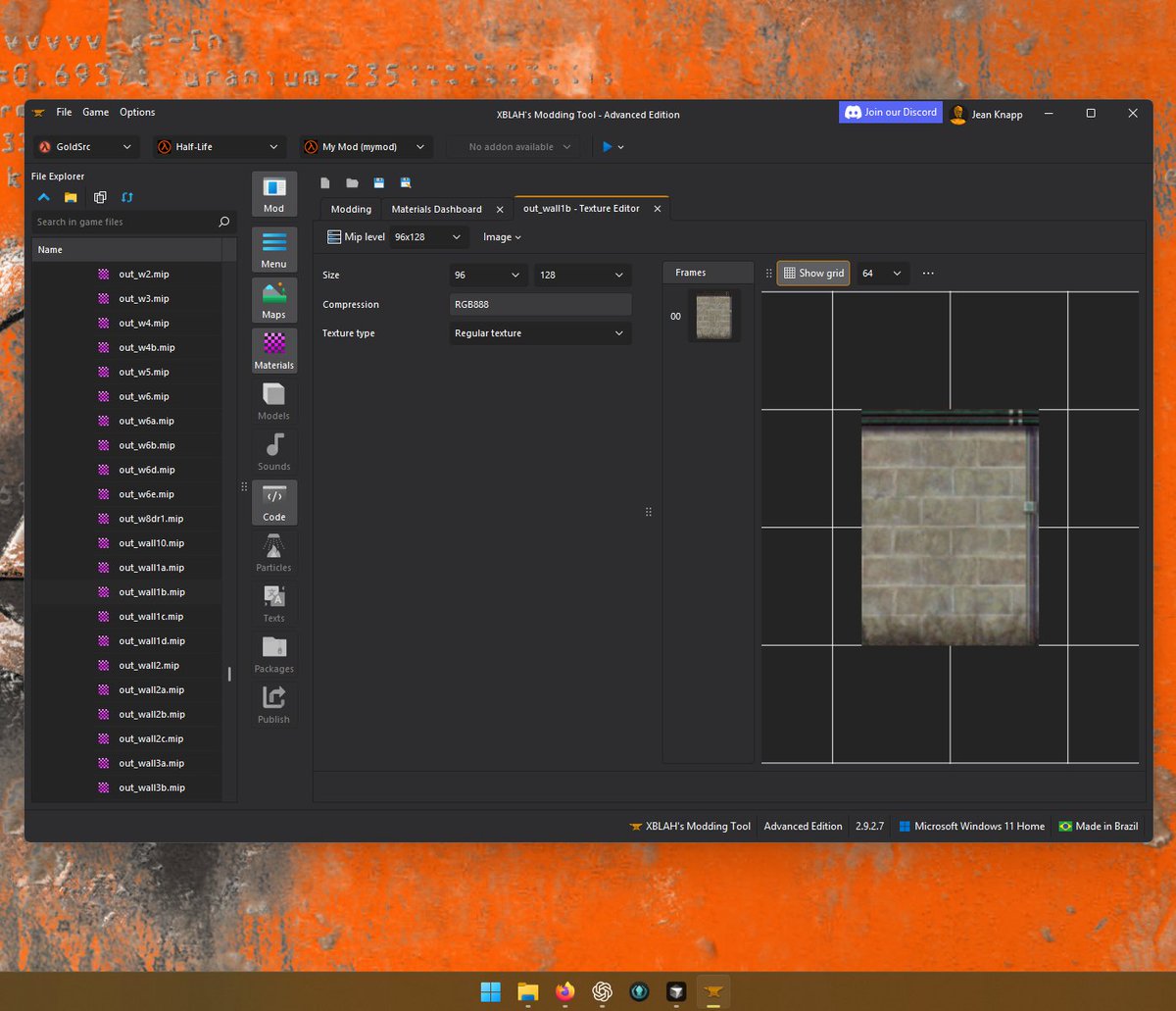 xblah_mod_tool's tweet photo. Editing GoldSrc miptextures is still way more painful than it should be.

So I added direct .mip editing to XMT: view mip levels, tweak, save — no WAD surgery.

v3.0 beta, feedback welcome. https://t.co/zJ0t5D0Ayf