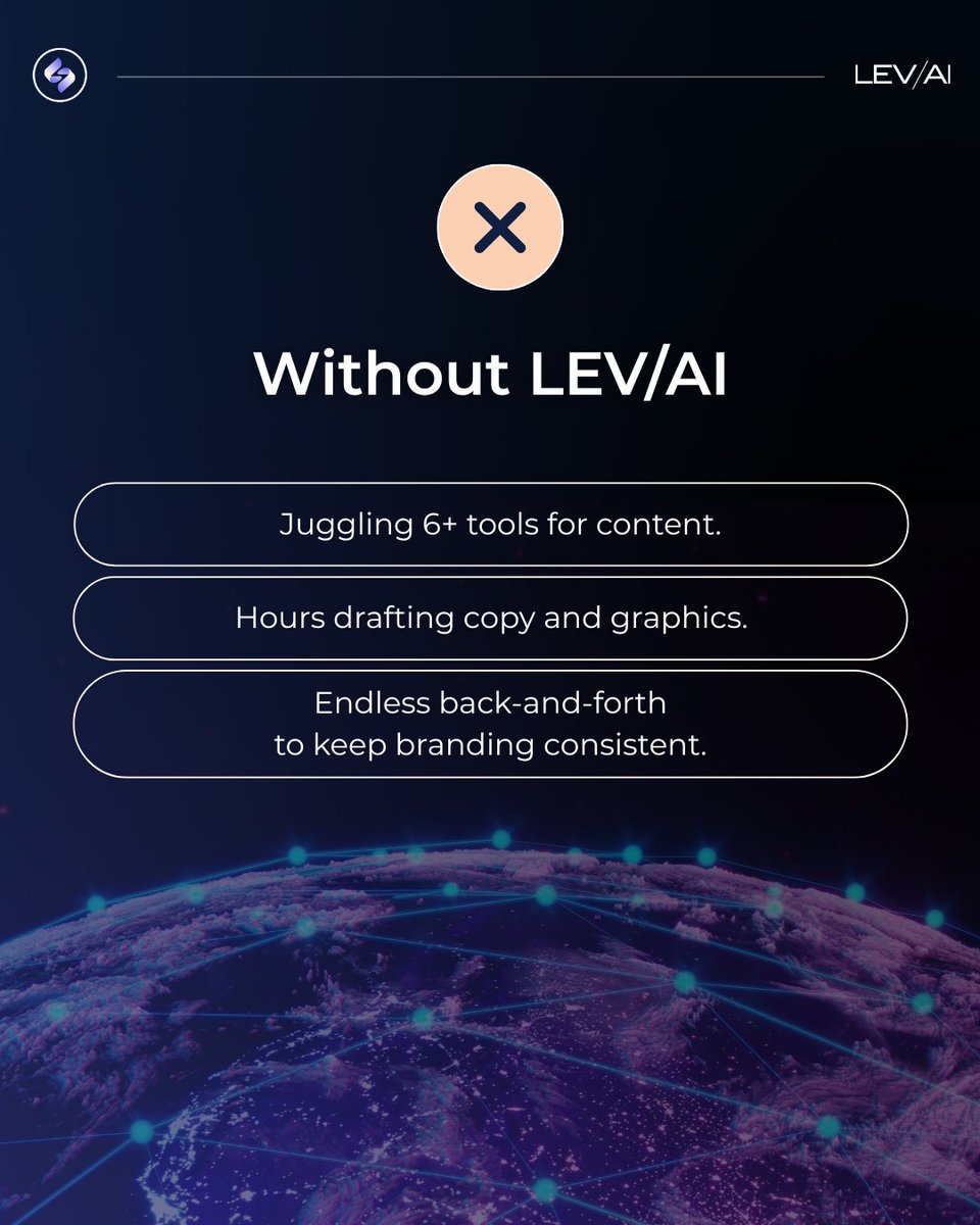 GetLevai's tweet photo. Marketing shouldn’t consume your week.
 
👉 Without LEV/AI = endless tasks.
👉 With LEV/AI = posts done in minutes.

 How much time are you ready to reclaim?
#GetLEVAI #SmallBusinessTips #AIforBusiness #LEVAI #Entrepreneurship #MarketingMadeEasy https://t.co/iYL4Z44qfm