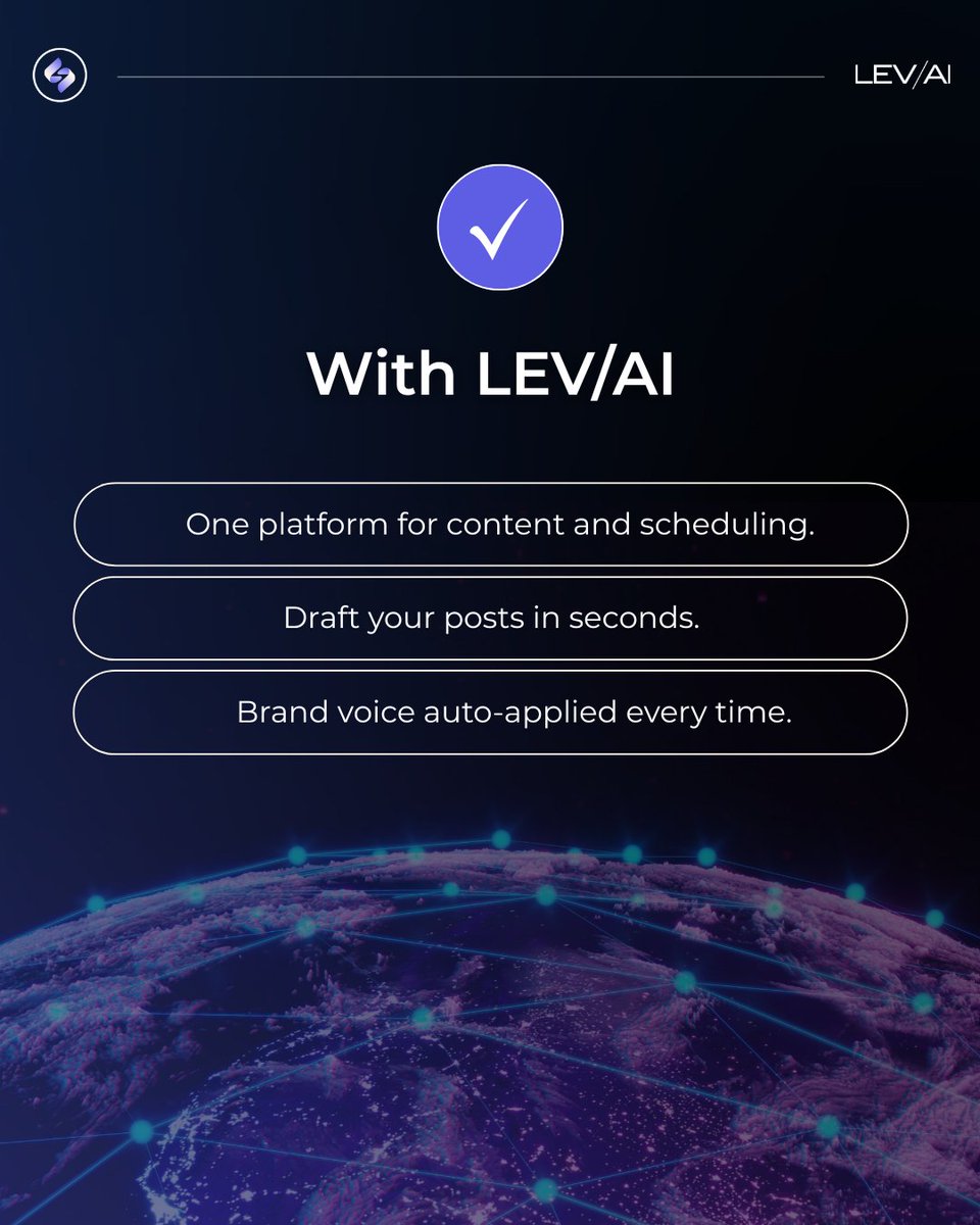 GetLevai's tweet photo. Marketing shouldn’t consume your week.
 
👉 Without LEV/AI = endless tasks.
👉 With LEV/AI = posts done in minutes.

 How much time are you ready to reclaim?
#GetLEVAI #SmallBusinessTips #AIforBusiness #LEVAI #Entrepreneurship #MarketingMadeEasy https://t.co/iYL4Z44qfm