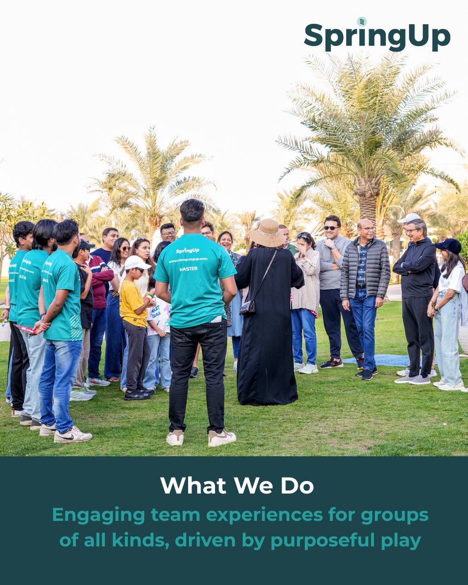 weSpringup's tweet image. Hello from SpringUp ✨
Your Team Building Partners
Energetic experiences, real team vibes, and moments worth remembering.
Stay tuned and follow us for more team moments ✨
#TeamBuildingUAE #SpringUpTeamBuilding #CorporateCulture #PeopleFirst #TeamConnection #CorporateEventsUAE