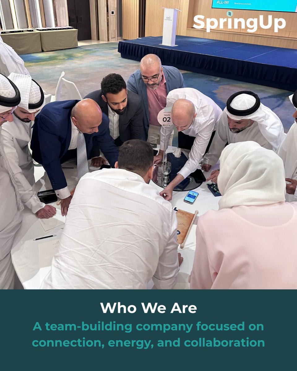 weSpringup's tweet image. Hello from SpringUp ✨
Your Team Building Partners
Energetic experiences, real team vibes, and moments worth remembering.
Stay tuned and follow us for more team moments ✨
#TeamBuildingUAE #SpringUpTeamBuilding #CorporateCulture #PeopleFirst #TeamConnection #CorporateEventsUAE