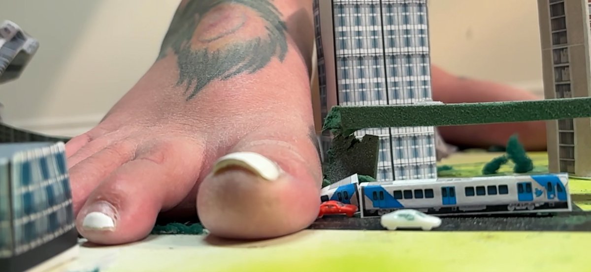 (K9) They have no idea what’s about to happen! I tell the population what hell they are about to go through. I squash their cars and buildings all while describing to the tinies running away what their friends and family are enduring under my feet! DM for video #giantess
