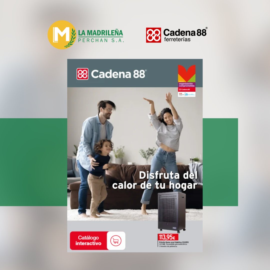 El frío ha llegado para quedarse…🔥❄️

📖 Consulta el catálogo de Calefacción de Cadena88👉 cadena88.com/folletos/calef…

🗓️ Catálogo disponible hasta el 28 de febrero
🛒 Compra directa aquí 👉 cadena88.com/perchan