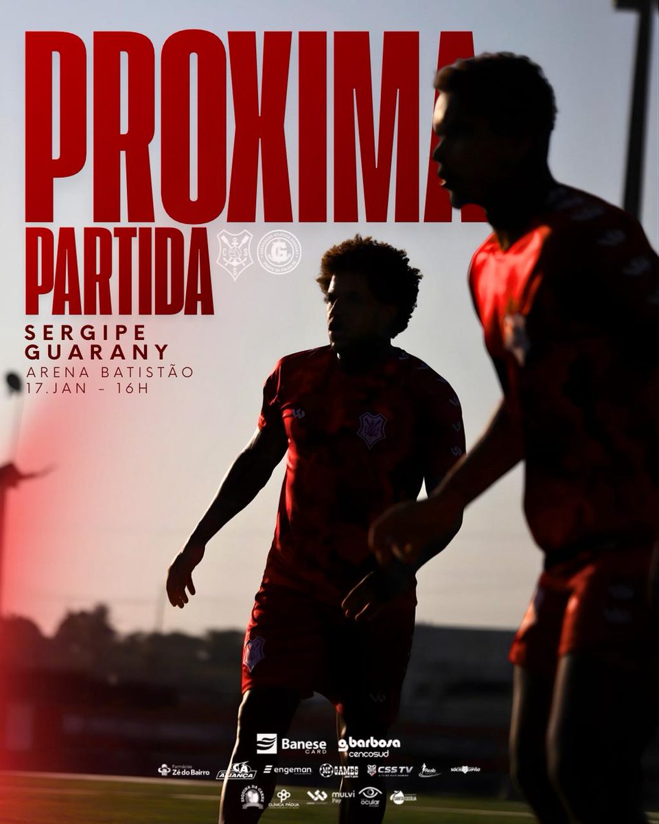 cssergipeofc's tweet image. Vamos com tudo para a próxima partida! 🔴⚪️

📍 Arena Batistão
📆 17 de janeiro
⏰ 16h
⚽️ Sergipe x Guarany

A casa é nossa, a força vem da arquibancada. É dia de vestir o manto e vir prestigiar o Gipão em mais esse desafio! 🇦🇹💪