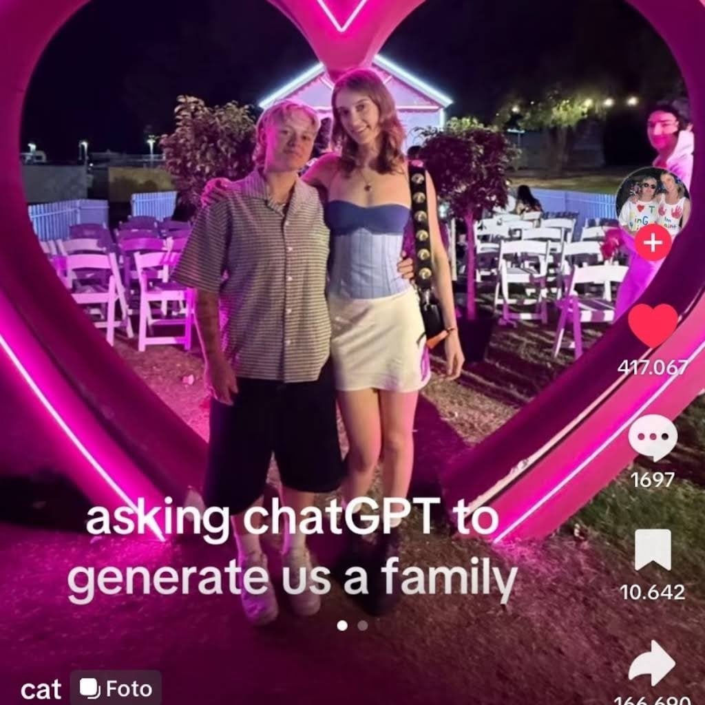 FOFOQUEl's tweet image. Casal lésbico usa ChatGPT para gerar família e resultado divide a internet