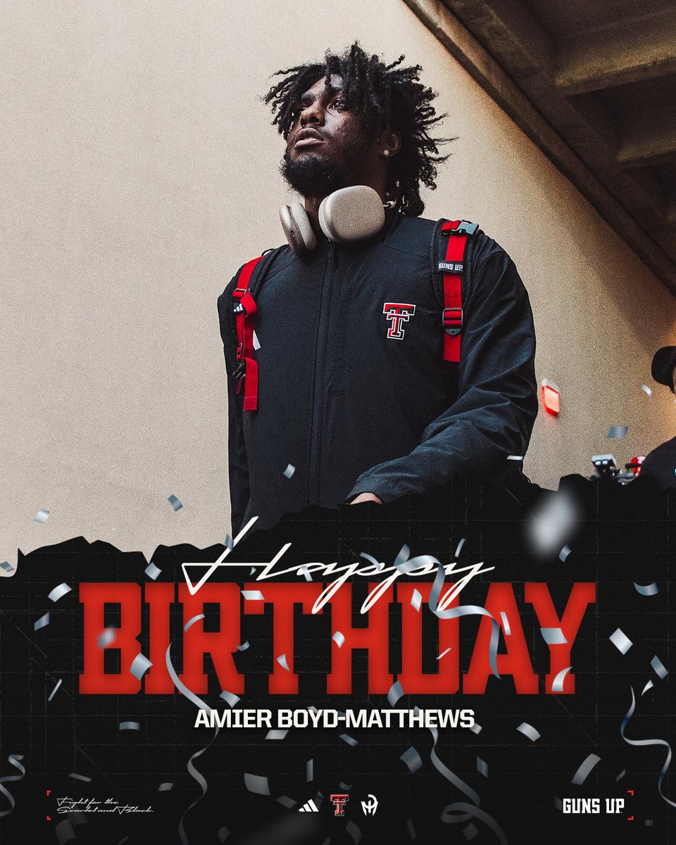 TexasTechFB's tweet photo. Happy Birthday to @boyd_amier and Braiden Martin! 🎉

#WreckEm https://t.co/NTCqDAUZeu