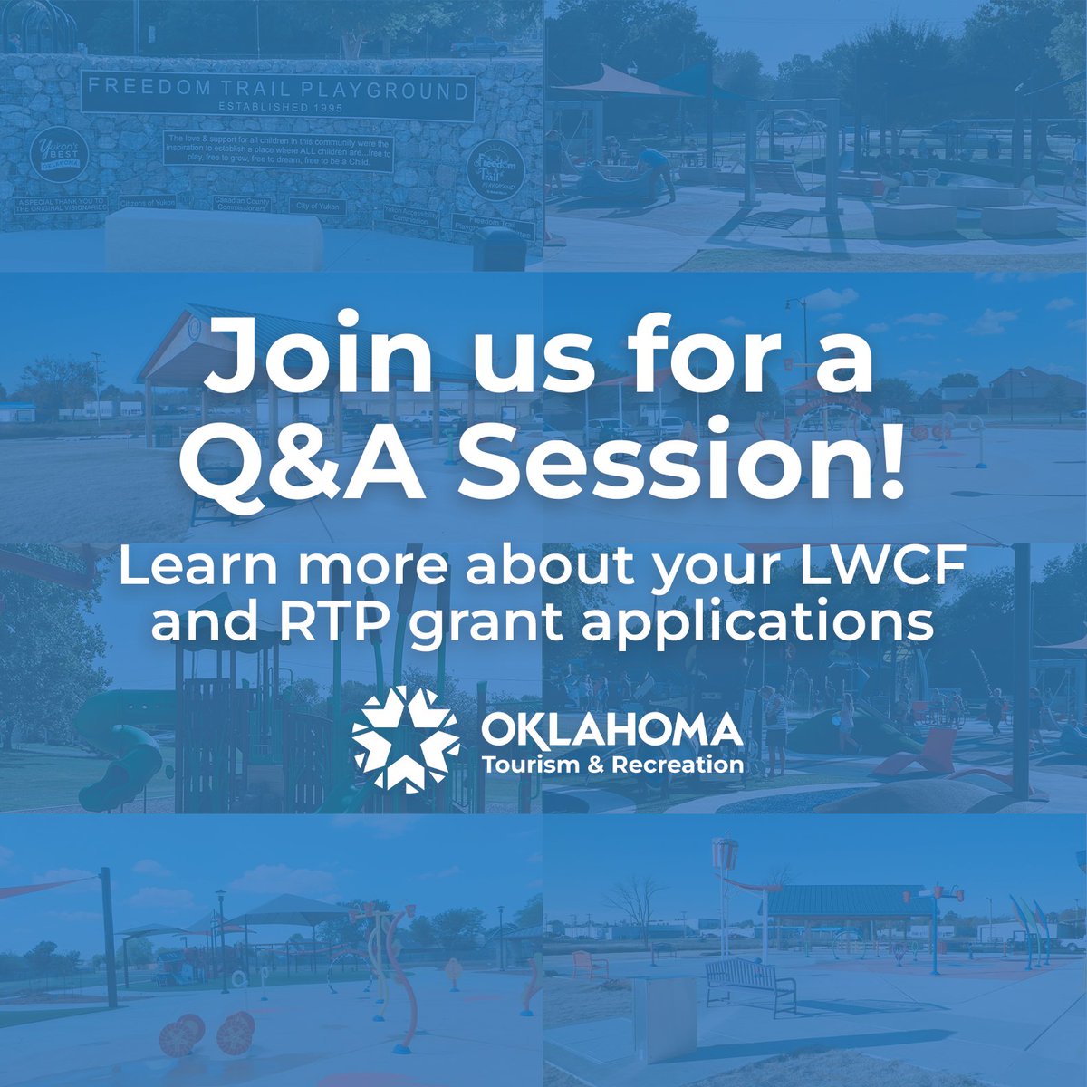 Interested in applying and have questions about the RTP and LWCF application process? Our Grants team is hosting a Q&amp;A Session this Thursday Jan. 15th and would love to visit with you. 

Check out this link to learn more and for the session link okstateparks.camp/GrantsQnA