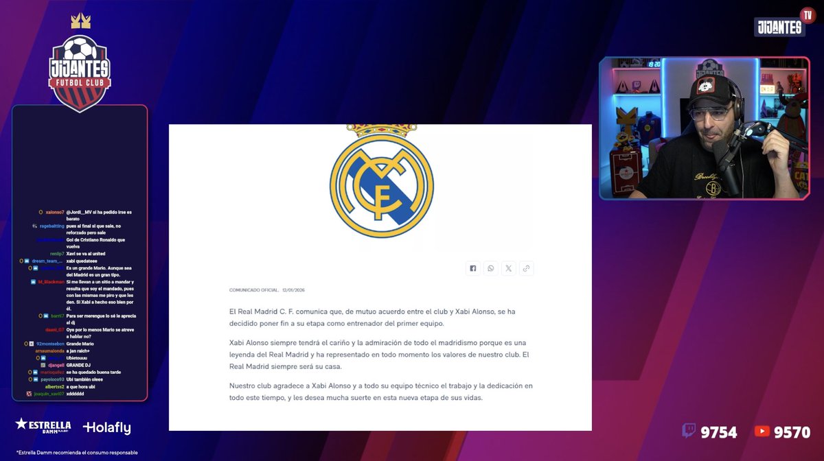 JijantesFC's tweet image. 📺 DIRECTO @JijantesFC

🚆📞 A @sirolopez le ha pillado la destitución de Xabi Alonso camino de A Coruña...

"Me da una sensación de falta de seriedad. No te puedes cargar a un entrenador por el que has pagado 8 millones de euros", nos comenta.

🔗 twitch.tv/gerardromero